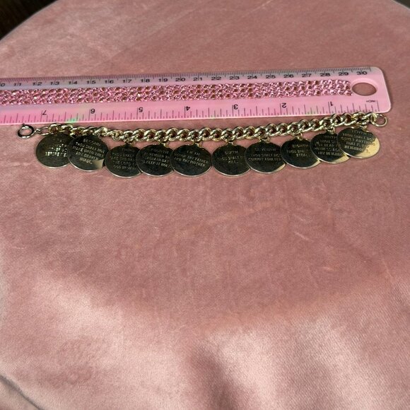 Vintage 1960s Gold Tone Ten Commandments Charm Bracelet - Picture 8 of 14
